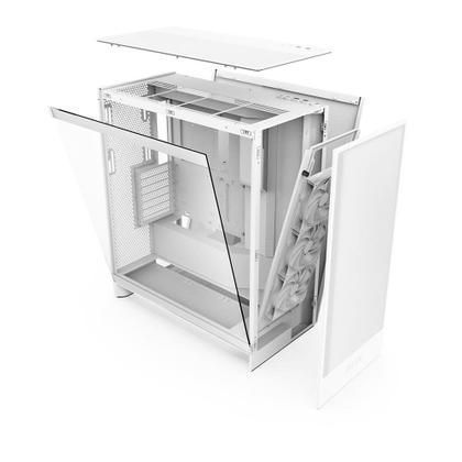Imagem de Gabinete Gamer NZXT H7 Flow, Mid-Tower, E-ATX, Lateral em Vidro Temperado, Com 3 Ventoinhas, Branco - CM-H72FW-01
