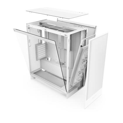 Imagem de Gabinete Gamer NZXT H7 Flow, Mid-Tower, RGB, E-ATX, Lateral em Vidro Temperado, Com 3 Ventoinhas, Branco - CM-H72FW-R1