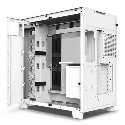 Imagem de Gabinete Gamer NZXT H9 Flow, Mid Tower, ATX, Lateral e Frontal em Vidro, Branco - CM-H91FW-01