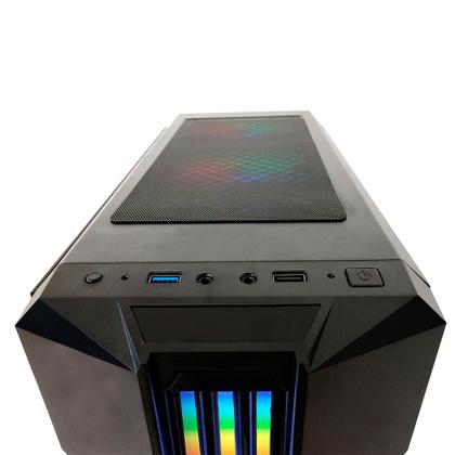 Imagem de Gabinete Gamer PCFort Lines RGB com 3 fans RGB, ATX Preto