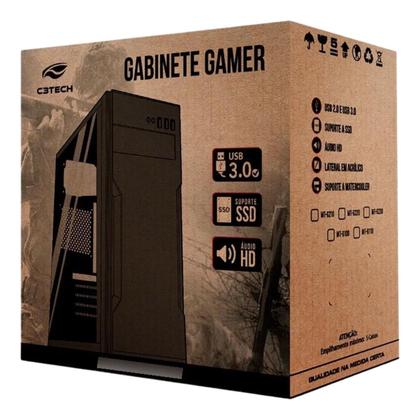 Imagem de Gabinete Gamer Preto Lateral Vidro S/ Fonte Mt-g100bk - C3tech