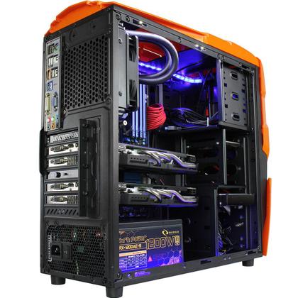 Gabinete Gamer Raidmax Ninja II Laranja Janela Lateral A06SWBO