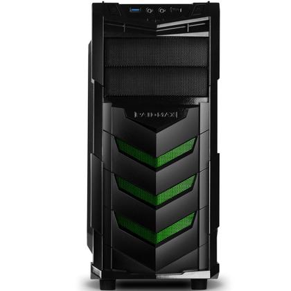 Gabinete Gamer Raidmax Vortex V4 Preto e Verde Janela Lateral