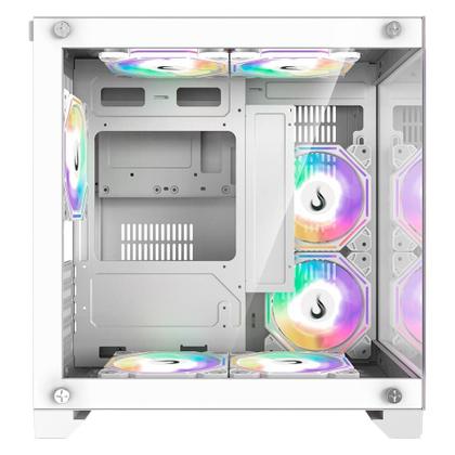 Imagem de Gabinete Gamer Rise Mode Galaxy Glass M Mini, M-ATX, Lateral e Frontal em Vidro Temperado, Sem FANs, Branco - RM-GA-GGMN-FW