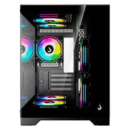 Imagem de Gabinete Gamer Rise Mode Galaxy Glass M Mini, M-ATX, Lateral e Frontal em Vidro Temperado, Sem FANs, Preto - RM-GA-GGMN-FB