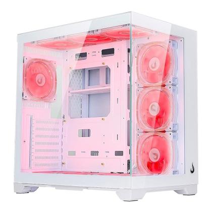 Imagem de Gabinete Gamer Rise Mode Galaxy Glass Standard V2, Mid Tower, ATX, Lateral e Frontal em Vidro Temperado, Com 10 Ventoinhas, Branco - RM-GA-GGSW2-ARGB