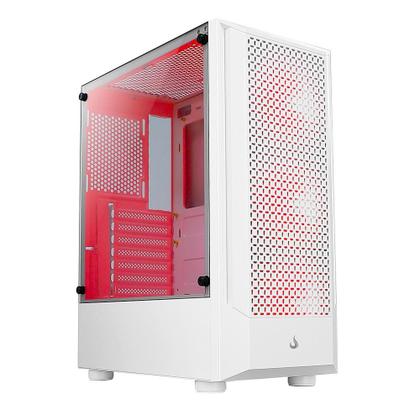 Imagem de Gabinete Gamer Rise Mode Wave White, Mid Tower, Lateral em Vidro Fumê, ARGB, ATX, 3 Cooler Fan ARGB, Branco - RM-WA-BW-ARGB