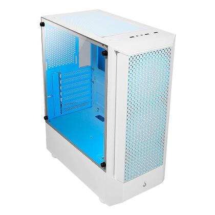 Imagem de Gabinete Gamer Rise Mode Wave White, Mid Tower, Lateral em Vidro Fumê, ARGB, ATX, 3 Cooler Fan ARGB, Branco - RM-WA-BW-ARGB