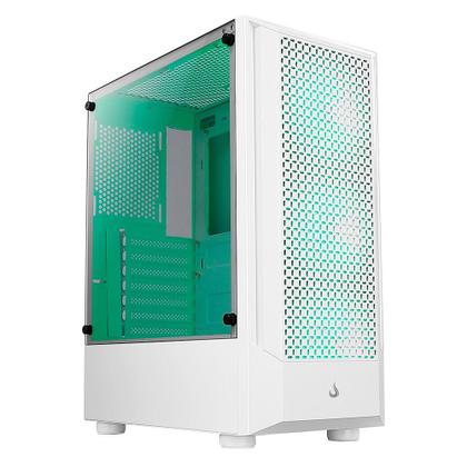 Imagem de Gabinete Gamer Rise Mode Wave White, Mid Tower, Lateral em Vidro Fumê, ARGB, ATX, 3 Cooler Fan ARGB, Branco - RM-WA-BW-ARGB