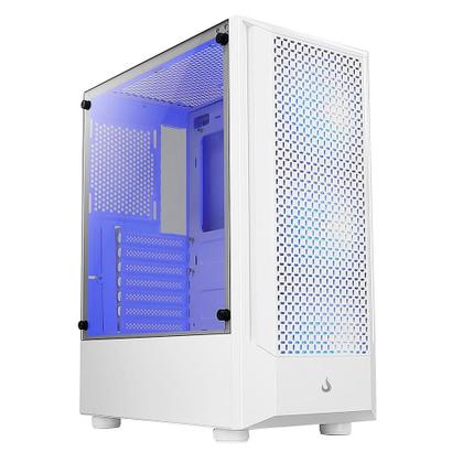 Imagem de Gabinete Gamer Rise Mode Wave White, Mid Tower, Lateral em Vidro Fumê, ARGB, ATX, 3 Cooler Fan ARGB, Branco - RM-WA-BW-ARGB