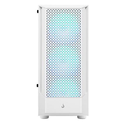 Imagem de Gabinete Gamer Rise Mode Wave White, Mid Tower, Lateral em Vidro Fumê, ARGB, ATX, 3 Cooler Fan ARGB, Branco - RM-WA-BW-ARGB