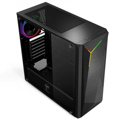 Imagem de Gabinete Gamer T-Dagger RGB, Mid Tower, Lateral em Acrílico, Preto - TGC-G28B