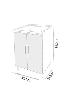 Imagem de Gabinete lavanderia MDF com tanque de fibra 55 litros- Fabribam