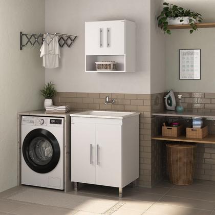 Imagem de Gabinete lavanderia MDF com tanque de fibra 55 litros- Fabribam