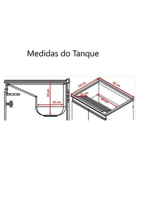 Imagem de Gabinete lavanderia MDF com tanque de fibra 55 litros- Fabribam