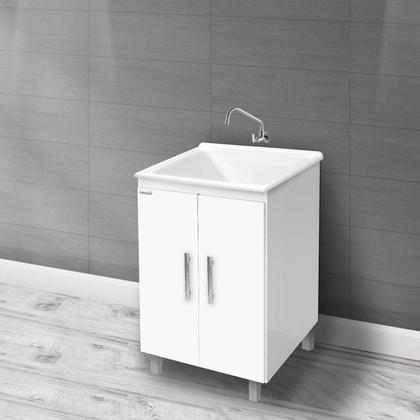 Imagem de Gabinete lavanderia MDF com tanque de fibra 55 litros- Fabribam