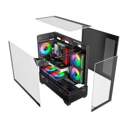 Imagem de Gabinete Liketec Gamer Mahal, Sky Tower, M-ATX, Lateral, Frontal e Teto em Vidro Temperado, Dark - LC-MT-MAHAL-2093