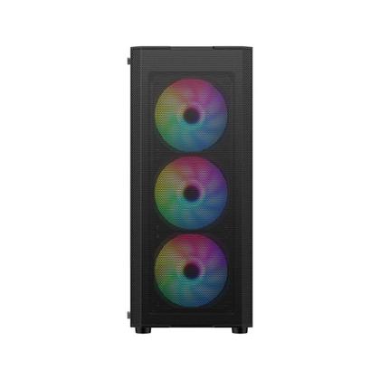 Imagem de Gabinete Liketec Hurricane, Frontal Mesh, Mid Tower, Lateral em Vidro, 3x Fan Rainbow - LC-AT-HURRICANE-3FR