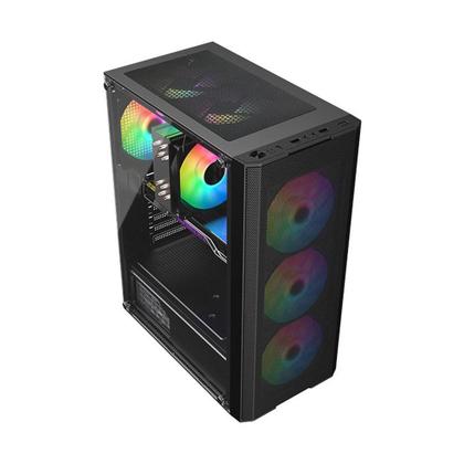 Imagem de Gabinete Liketec Hurricane, Frontal Mesh, Mid Tower, Lateral em Vidro, 3x Fan Rainbow - LC-AT-HURRICANE-3FR