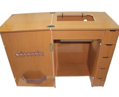 Imagem de Gabinete Luxo 5 Gavetas P/maquina De Costura Doméstica Cedro