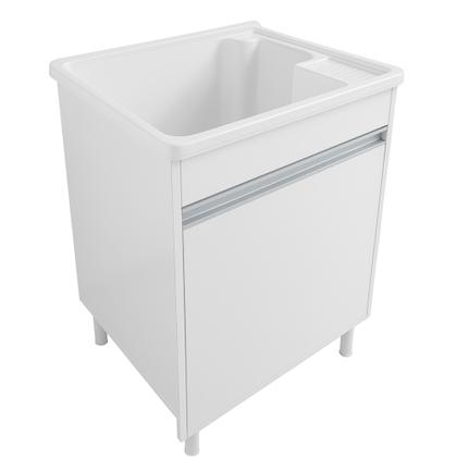 Imagem de gabinete mdf + tanque 26 l com bancada p/ torneira puxador aluminio