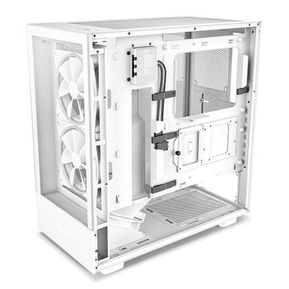 Imagem de Gabinete NZXT H5 Elite Compact, Mid Tower, RGB, ATX, Lateral  e Frontal em Vidro Temperado, 3x Cooler Fan, Branco - CC-H51EW-01