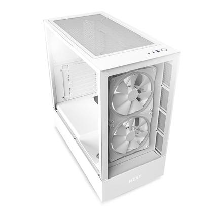 Imagem de Gabinete NZXT H5 Elite Compact, Mid Tower, RGB, ATX, Lateral  e Frontal em Vidro Temperado, 3x Cooler Fan, Branco - CC-H51EW-01