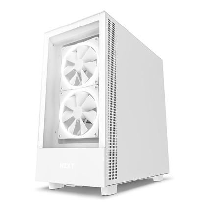 Imagem de Gabinete NZXT H5 Elite Compact, Mid Tower, RGB, ATX, Lateral  e Frontal em Vidro Temperado, 3x Cooler Fan, Branco - CC-H51EW-01