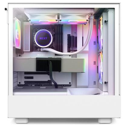 Imagem de Gabinete NZXT H5 Flow RGB Edition, Mid Tower, ATX, Cooler Fan RGB, Branco