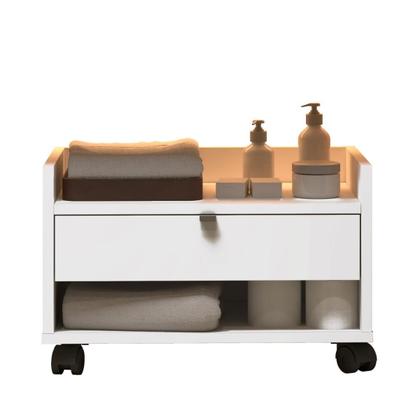 Imagem de Gabinete Organizador Para Banheiro Pia Com Gaveta Rodinhas