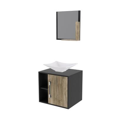 Imagem de Gabinete P/Banheiro C/cuba L38 e Espelheira Soft 50cm