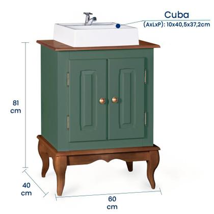 Imagem de Gabinete para Banheiro 2 Portas com Cuba Dália 3057 Linz Móveis