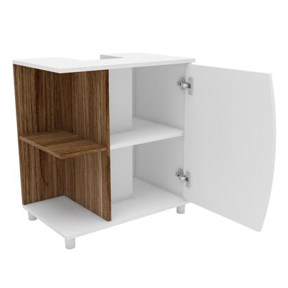 Imagem de Gabinete para Banheiro 60cm Moab Branco/Tannat