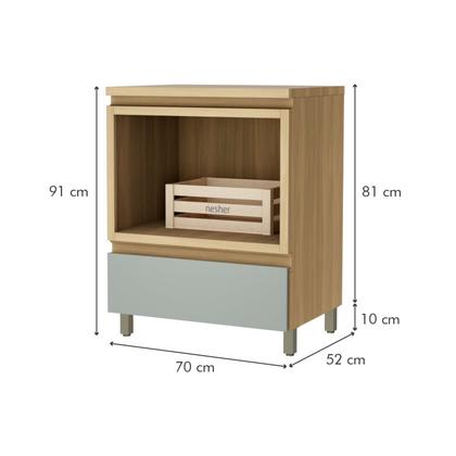 Imagem de Gabinete para Banheiro 70cm 1 Gaveta com Caixa Organizadora Rainha