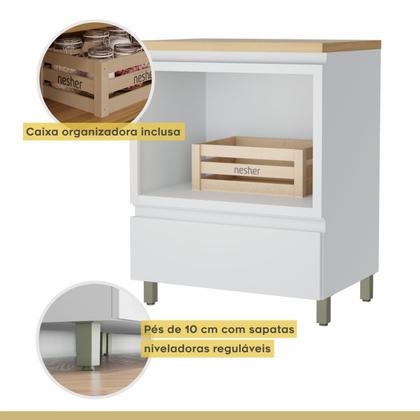 Imagem de Gabinete para Banheiro 70cm 1 Gaveta com Caixa Organizadora Rainha