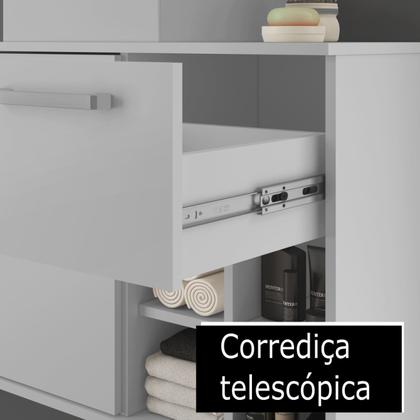 Imagem de Gabinete para Banheiro 70cm com Cuba e Espelheira Veneza