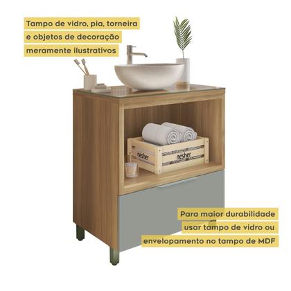 Imagem de Gabinete para Banheiro 80cm Com Caixa Organizadora Marquesa