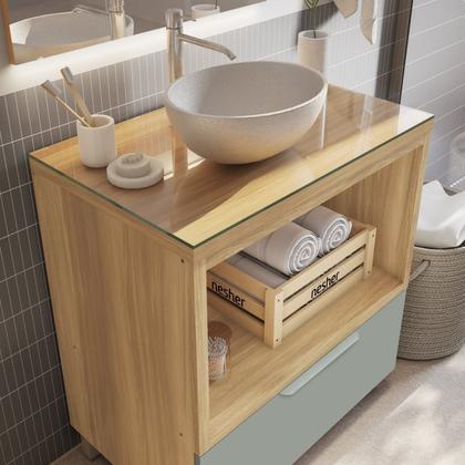 Imagem de Gabinete para Banheiro 80cm Com Caixa Organizadora Marquesa