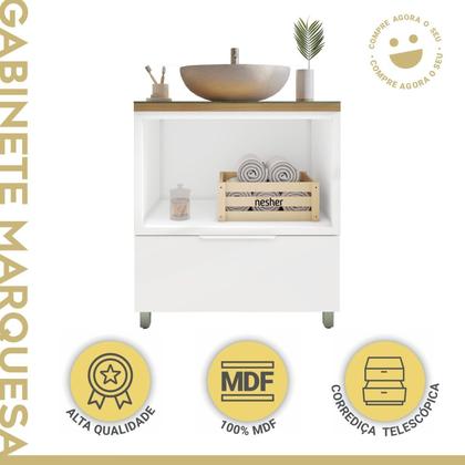 Imagem de Gabinete para Banheiro 80cm Com Caixa Organizadora Marquesa