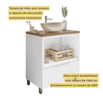 Imagem de Gabinete para Banheiro 80cm Com Caixa Organizadora Marquesa