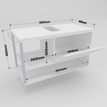 Imagem de Gabinete para Banheiro com Cuba 80cm 1 Porta Urban Branco/Dourado