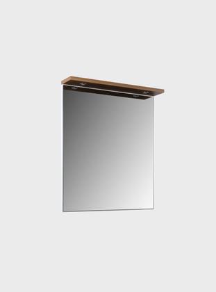 Imagem de Gabinete para Banheiro com Cuba e Espelheira com Led 80cm Mdf Freijo com Branco Dubai - On Móveis