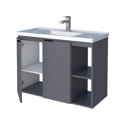 Gabinete para Banheiro com Cuba em Mármore Sintético 80cm Aster