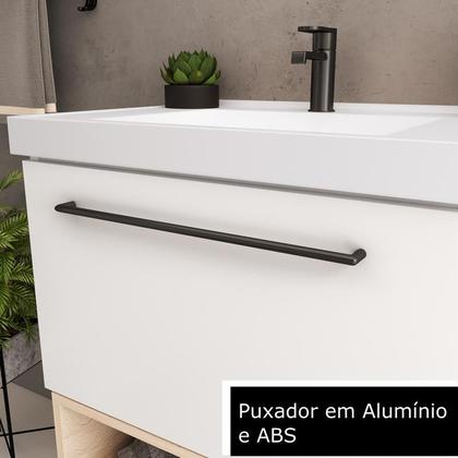 Imagem de Gabinete para Banheiro com lavatório Gales 60cm Branco/Faia Móveis Bosi