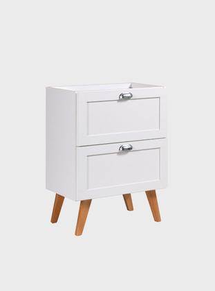 Imagem de Gabinete para Banheiro e Espelho com Led 60cm Retro Mdf Branco Milano - On Móveis