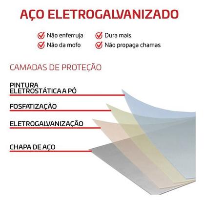 Imagem de Gabinete Para Banheiro Em Aço Suspenso Com Lavatório 1 Porta 2 Gavetas Romã Cozimax Branco