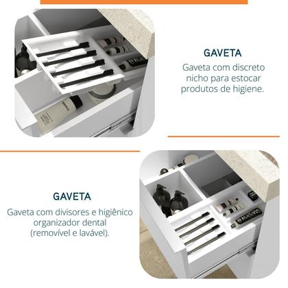 Imagem de Gabinete para Banheiro Suspenso Liso 80cm sem Lavatório