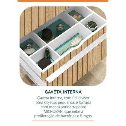 Imagem de Gabinete para Banheiro Suspenso Ripy 80cm sem Lavatório