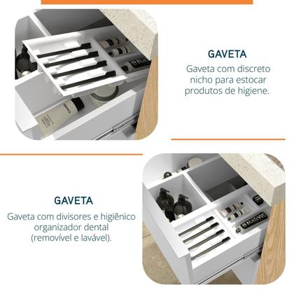 Imagem de Gabinete para Banheiro Suspenso Ripy 80cm sem Lavatório