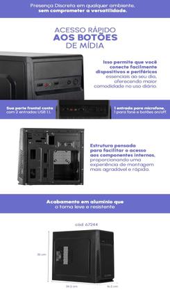 Imagem de Gabinete Para Computador ATX Mini ATX SC501BK Fortrek Preto